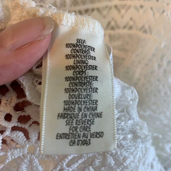 Adiva all lace pull on full length top, long sleeve, Sz M, white, feminine - Picture 3 of 16